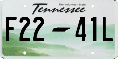 TN license plate F2241L