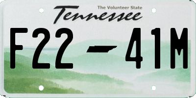 TN license plate F2241M