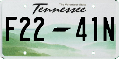 TN license plate F2241N
