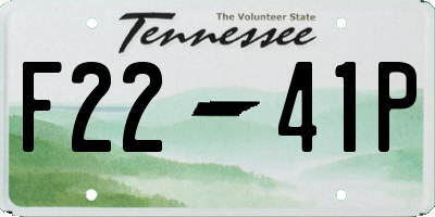 TN license plate F2241P