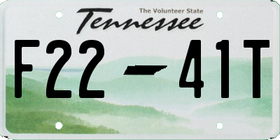 TN license plate F2241T