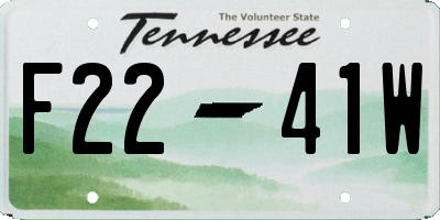 TN license plate F2241W