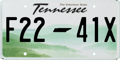 TN license plate F2241X