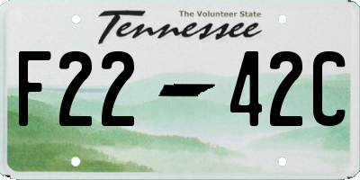 TN license plate F2242C