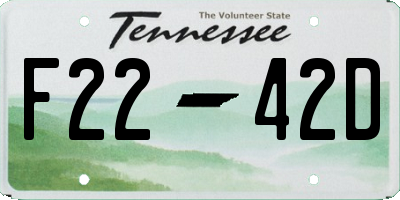 TN license plate F2242D