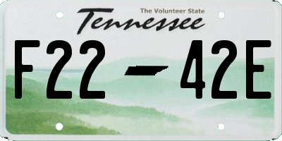 TN license plate F2242E