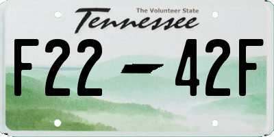TN license plate F2242F