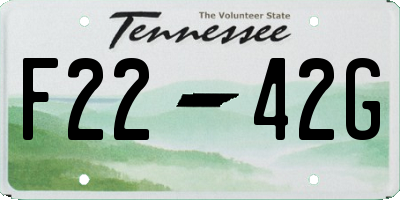 TN license plate F2242G