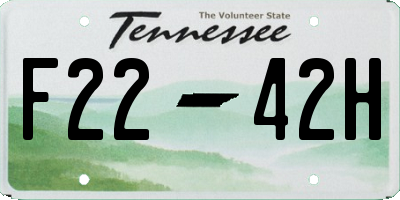 TN license plate F2242H