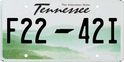 TN license plate F2242I