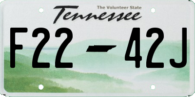 TN license plate F2242J