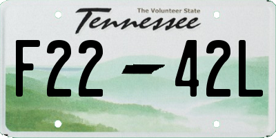TN license plate F2242L