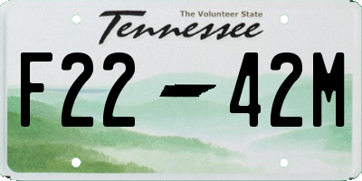 TN license plate F2242M