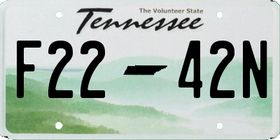 TN license plate F2242N