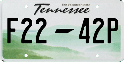 TN license plate F2242P