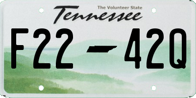 TN license plate F2242Q