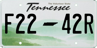 TN license plate F2242R