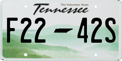 TN license plate F2242S