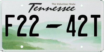 TN license plate F2242T