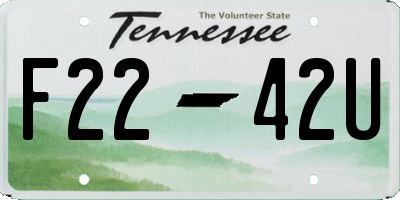 TN license plate F2242U