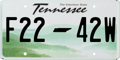 TN license plate F2242W