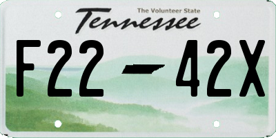 TN license plate F2242X