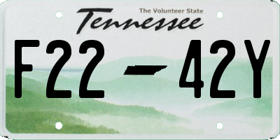 TN license plate F2242Y