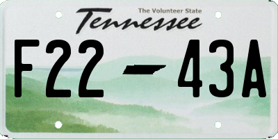 TN license plate F2243A