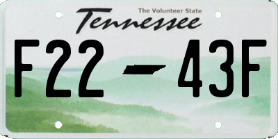 TN license plate F2243F