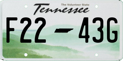 TN license plate F2243G