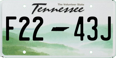 TN license plate F2243J
