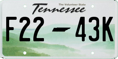 TN license plate F2243K