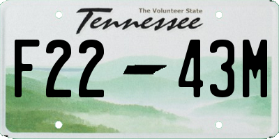 TN license plate F2243M