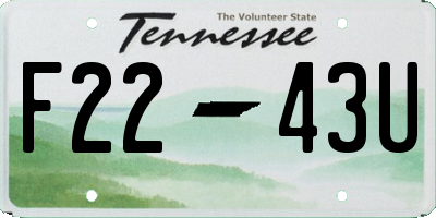 TN license plate F2243U
