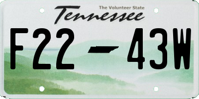 TN license plate F2243W