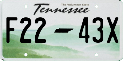 TN license plate F2243X