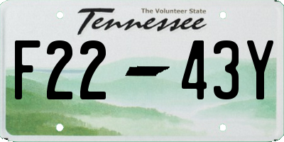 TN license plate F2243Y
