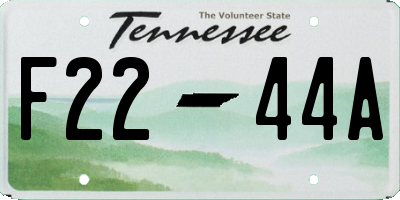 TN license plate F2244A