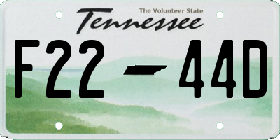 TN license plate F2244D