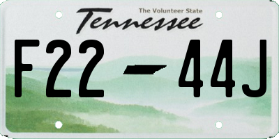 TN license plate F2244J