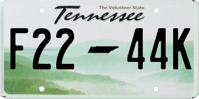 TN license plate F2244K