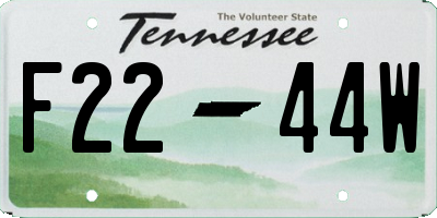 TN license plate F2244W