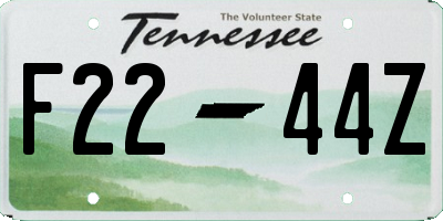 TN license plate F2244Z