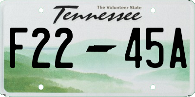 TN license plate F2245A