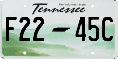 TN license plate F2245C