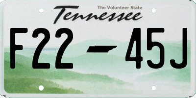TN license plate F2245J