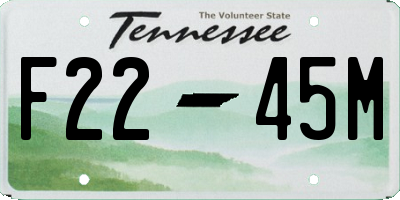 TN license plate F2245M