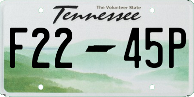 TN license plate F2245P