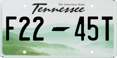 TN license plate F2245T
