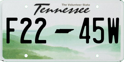 TN license plate F2245W